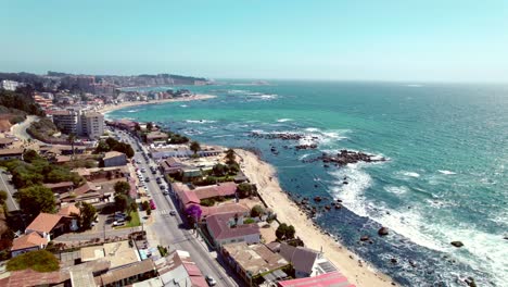 Drone-shot-establishing-Algarrobo,-Chile