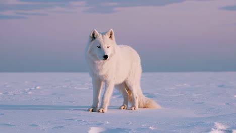 arctic wolf in a snowy landscape