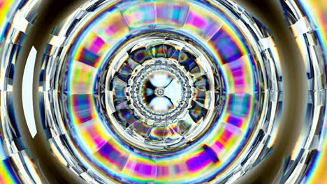 kaleidoscope rotate of gemstone diamond or shiny glass texture