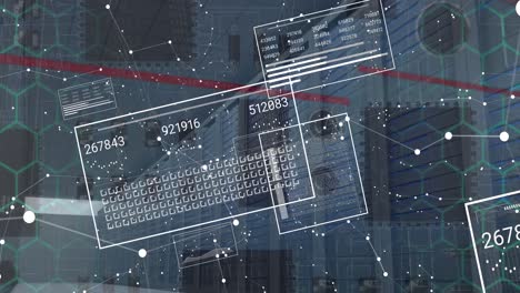 animation of shapes and data processing over computing board