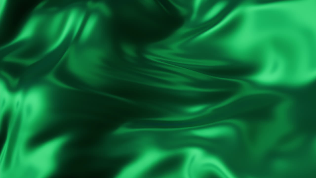 fondo de tela verde que fluye, renderización en 3d.