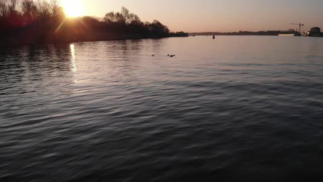 calm water of a river during golden hour