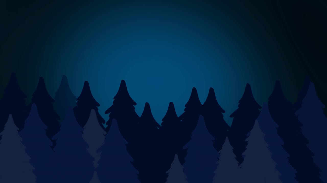 animación de paisaje navideño de invierno con abetos