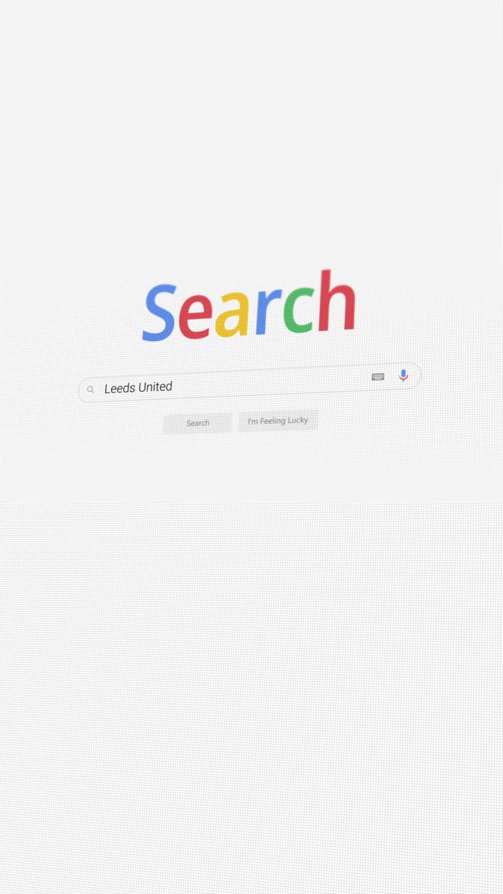 Vertical video of searching for Leeds United on Internet browser