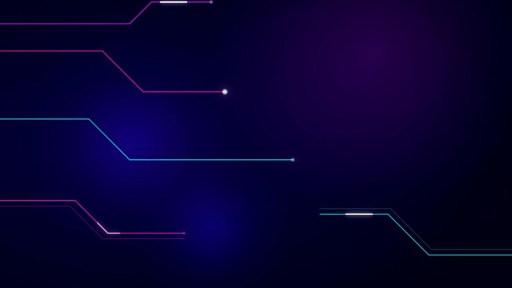 Linee di circuito digitali astratte in movimento su sfondo scuro