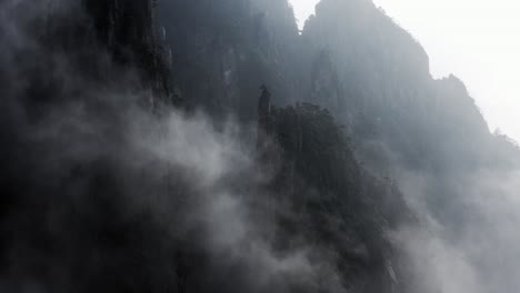 majestic mountains shrouded in fog: a breathtaking landscape