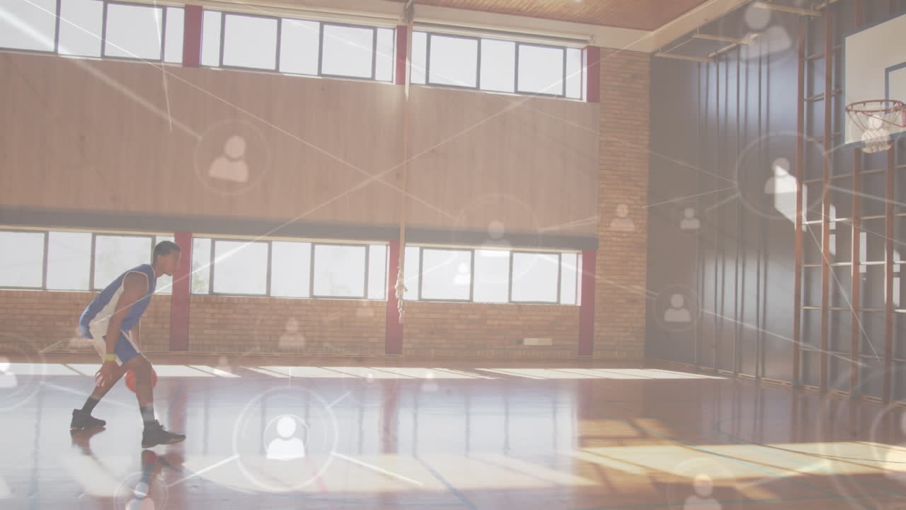 농구 선수에 대한 연결 네트워크의 애니메이션