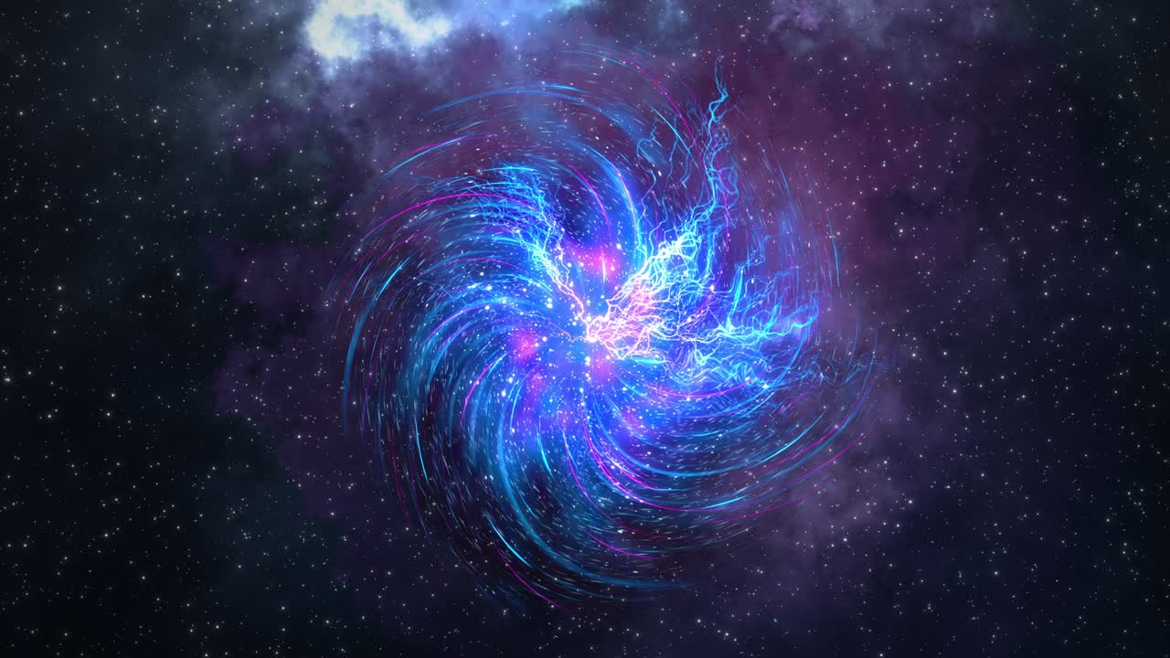 túnel cósmico en forma de embudo de agujero de gusano en el espacio bucle sin costuras animación de renderización 3d