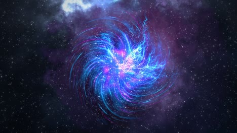 cosmic wormhole funnel-shaped tunnel in space seamless loop 3d render animation