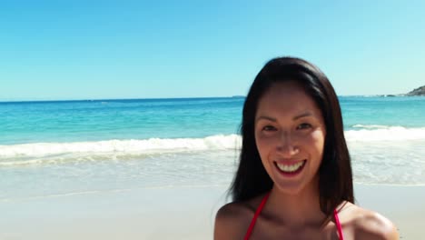 woman running on beach
