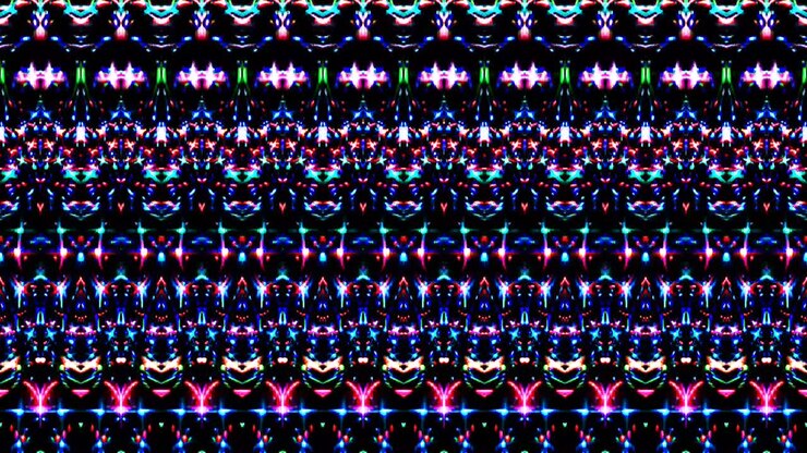 multi color abstract lines kaleidoscope black background