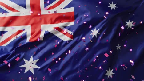 animación de confeti sobre la bandera de australia.