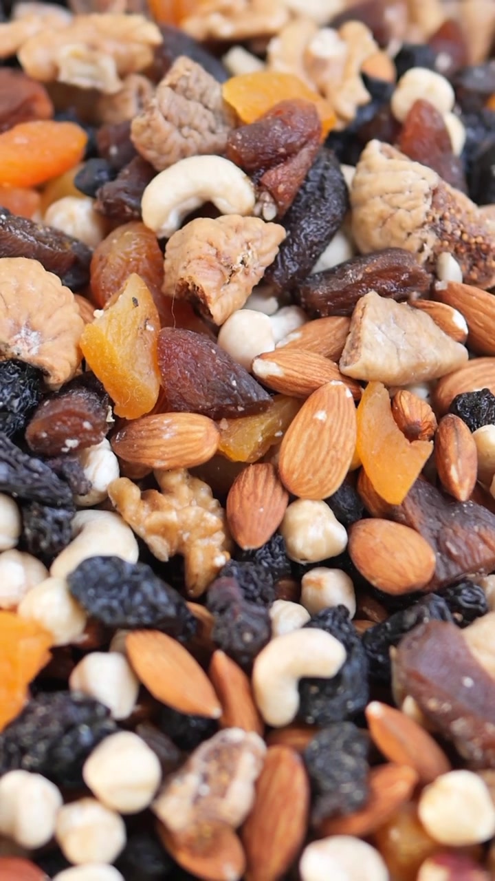Close-up of Assorted Dried Fruits and Nuts Mix