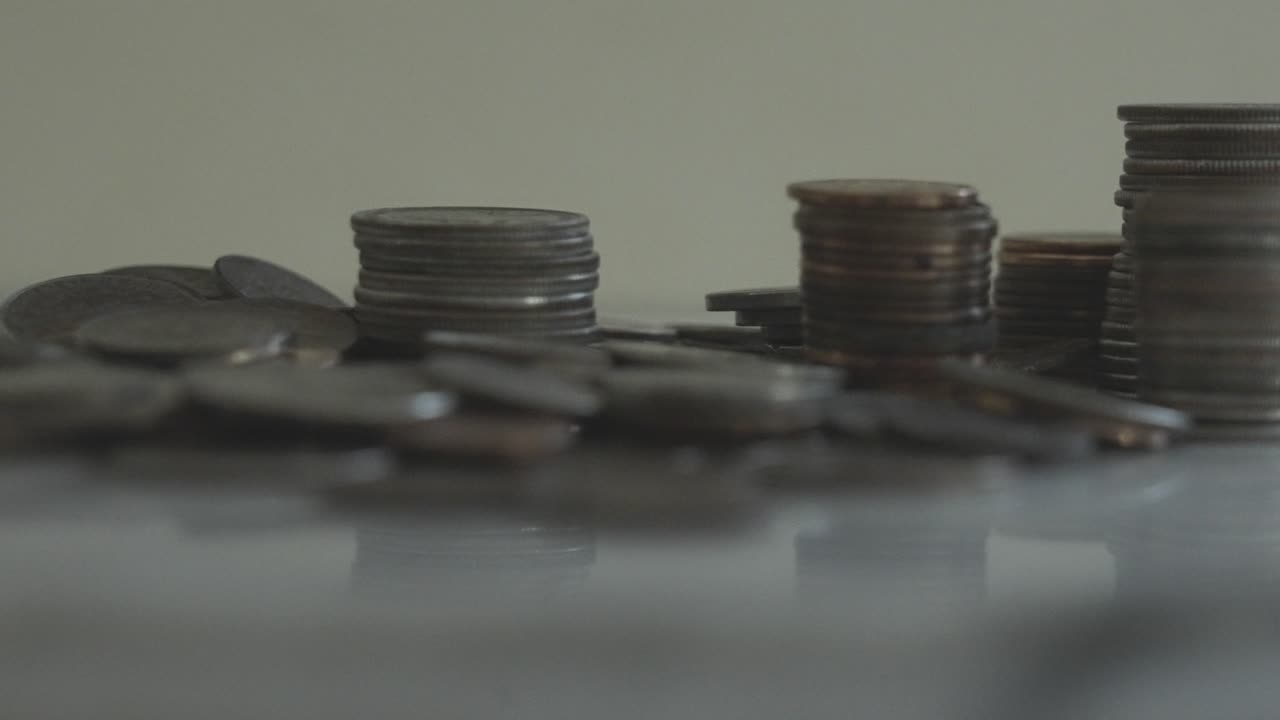 A stack of various American Coins
