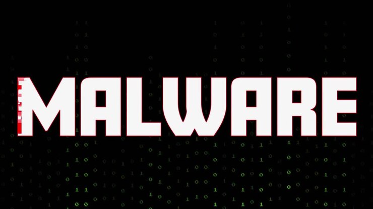 Animation of malware text over binary coding and data processing