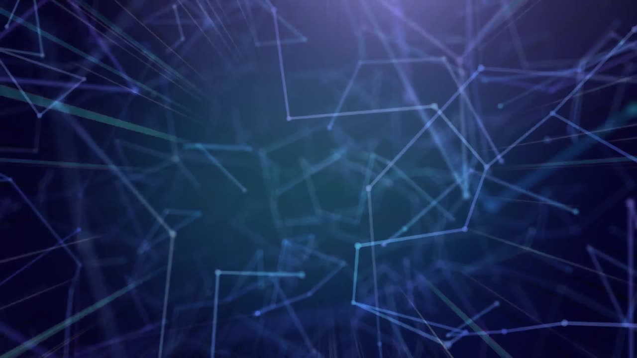 animación de la red de conexiones sobre un fondo azul a púrpura