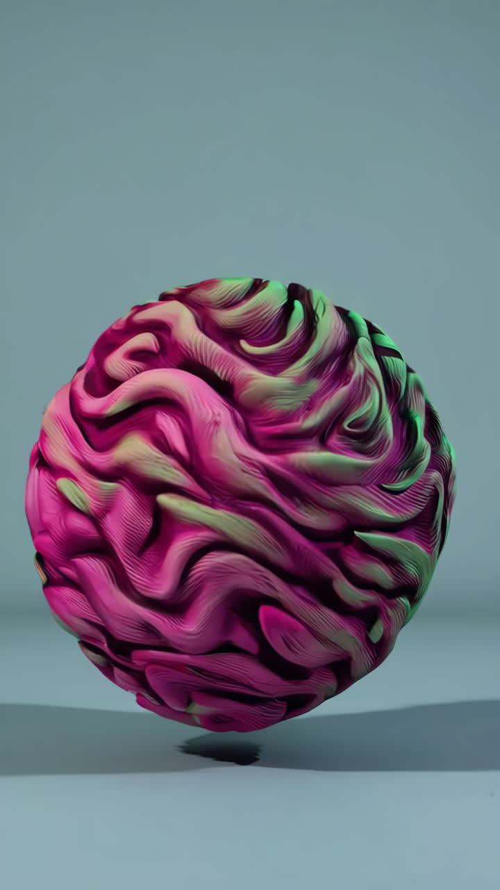 Abstract Wavy Textured Spheres in Various Colors