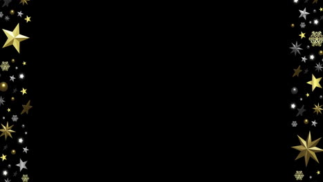 animación de estrellas y espacio de copia en fondo negro