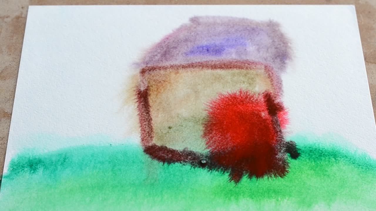 Desenho aquarela, casa