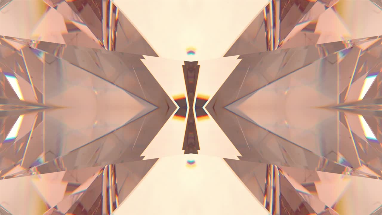 fondo macro de diamante giratorio abstracto brillante con efecto caleidoscopio. bucle sin costuras animación 4k cg 3d