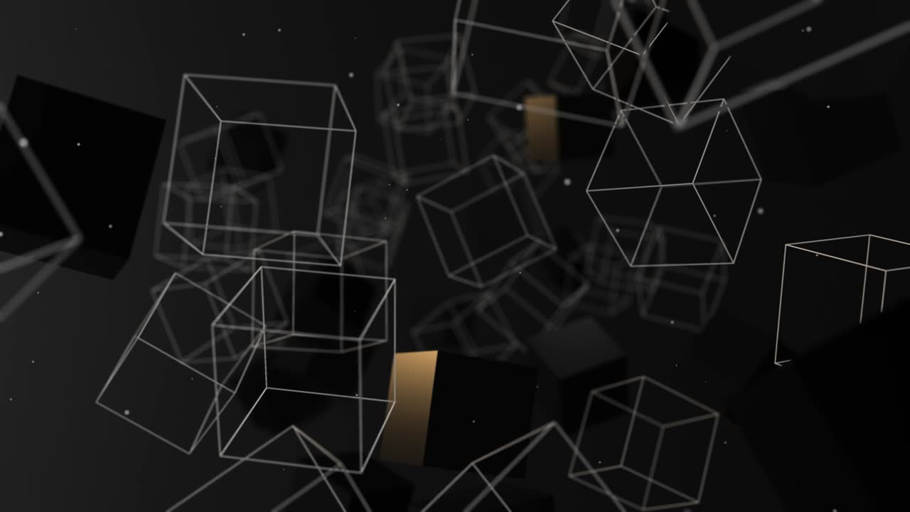 추상적인 날아다니는 큐브 배경 4k
