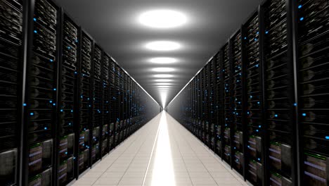 data center server endless corridor loop centro 4k