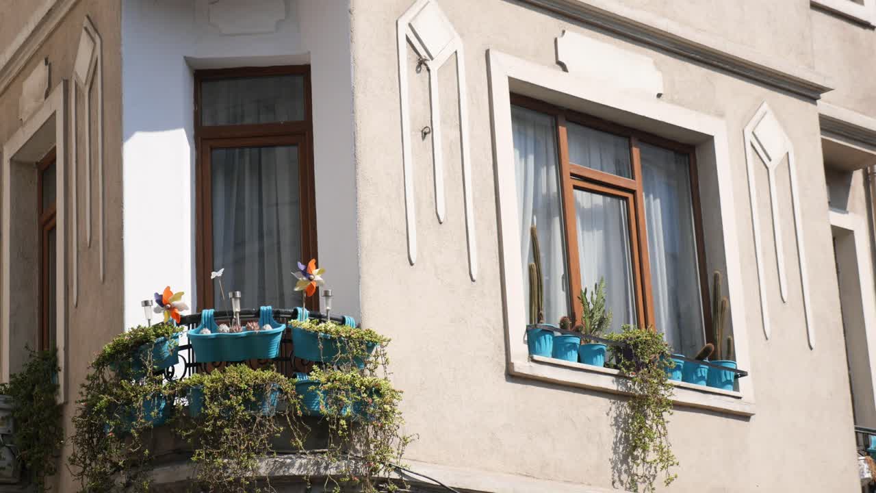 Building Exterior with Balconies and Windows