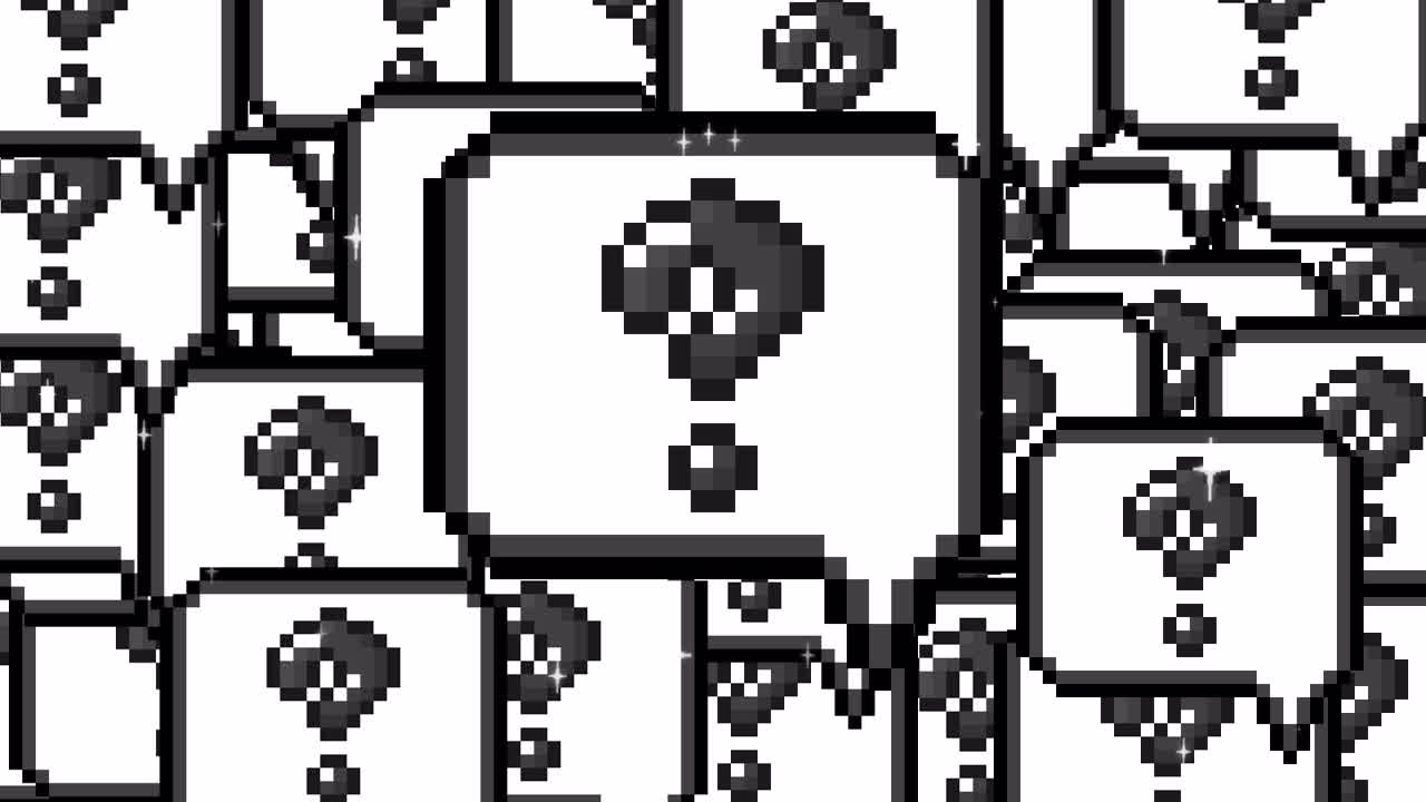 Pixel art pop up speech bubble icon question mark Transitions. 1080p - 30 fps - Alpha Channel (5).mov