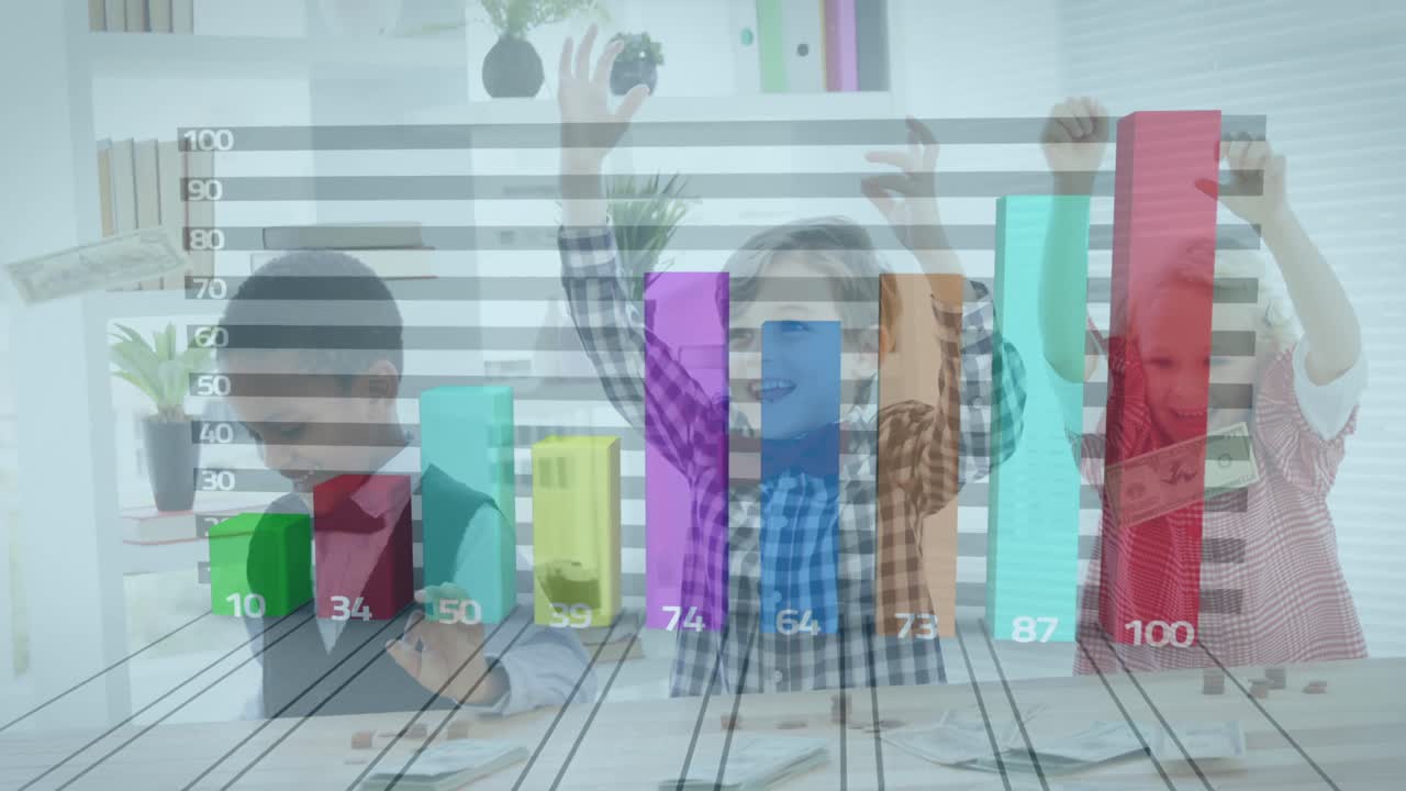 datos financieros sobre jóvenes felices.