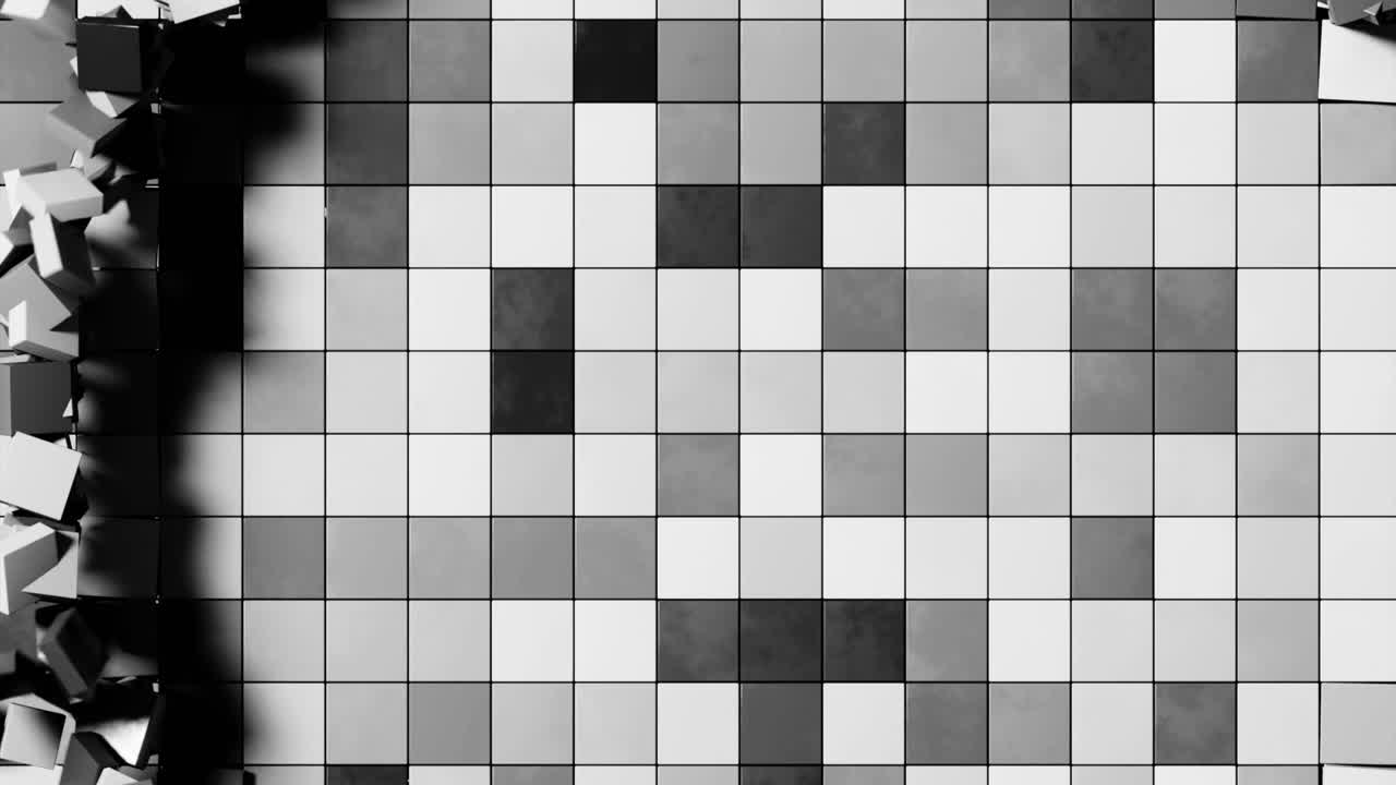 rendering 3d abstracto de un patrón de cubo roto