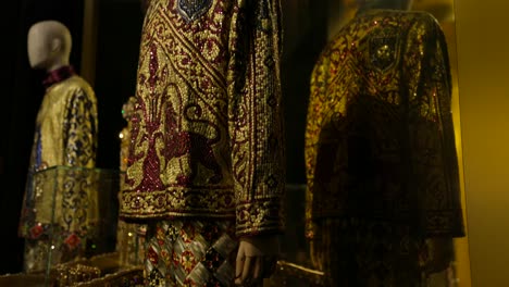 exquisite embroidered historical costumes on display