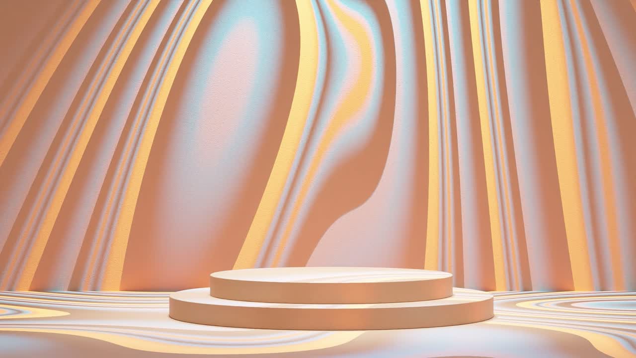 exhibición de productos para venta de comercio electrónico descuento con fondo líquido animación de renderización 3d tripling concepto de arco iris psicodélico