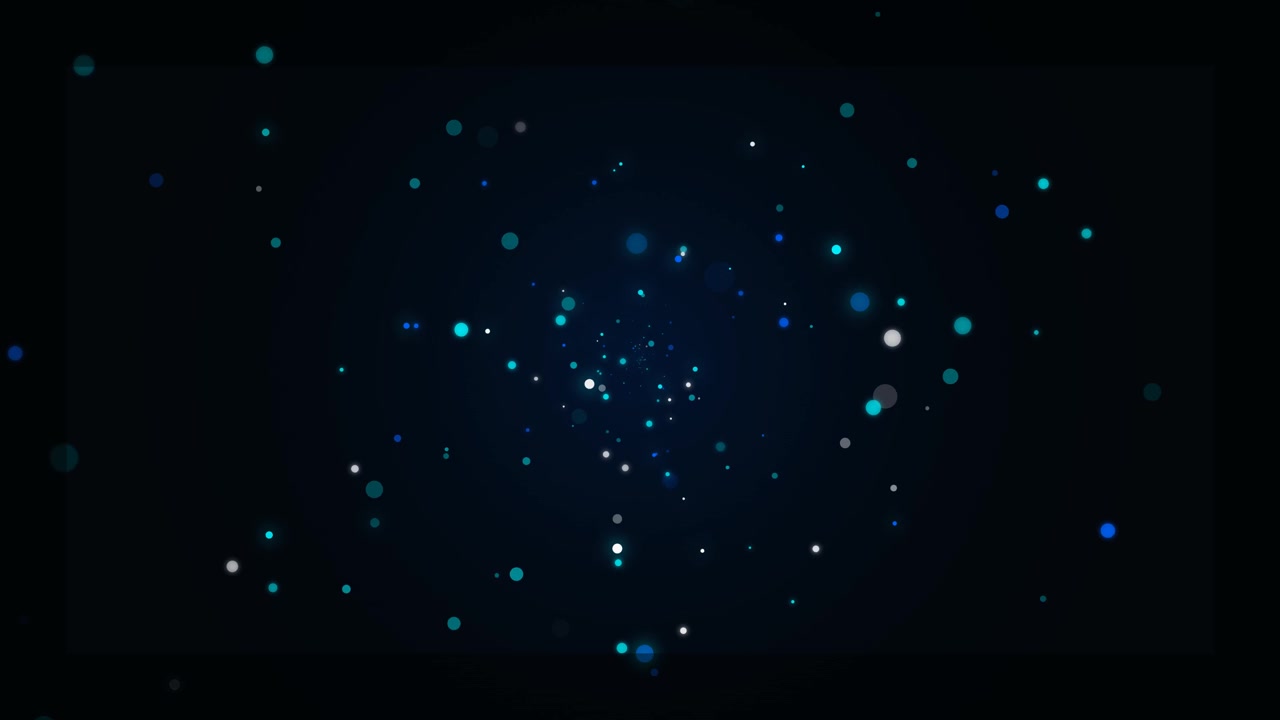 Abstract Motion Background with Floating Blue and White Particles