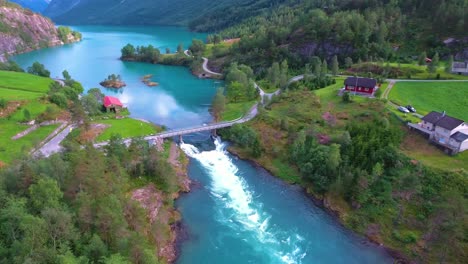 lovatnet lake beautiful nature norway.