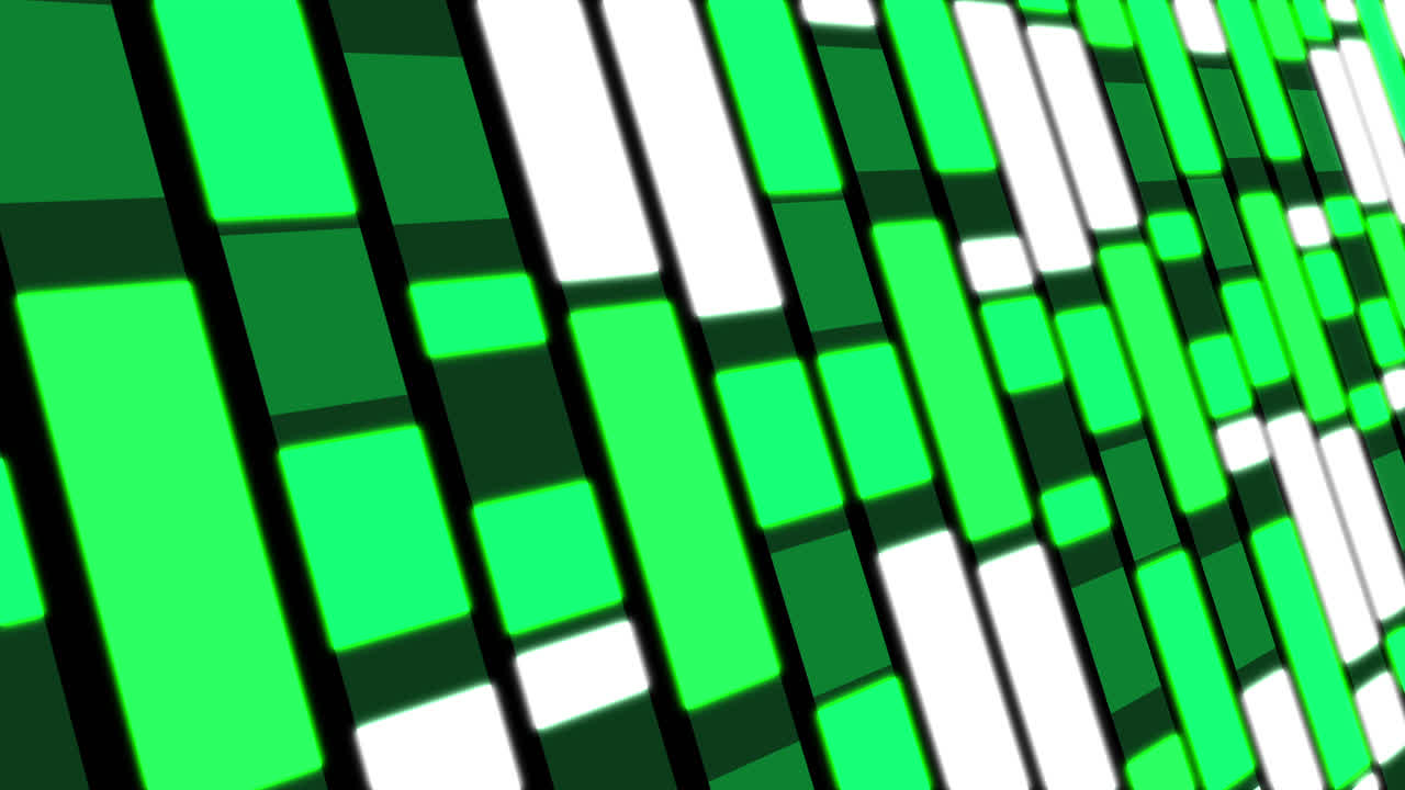 animación de rectángulos que cambian de color en tonos de verde