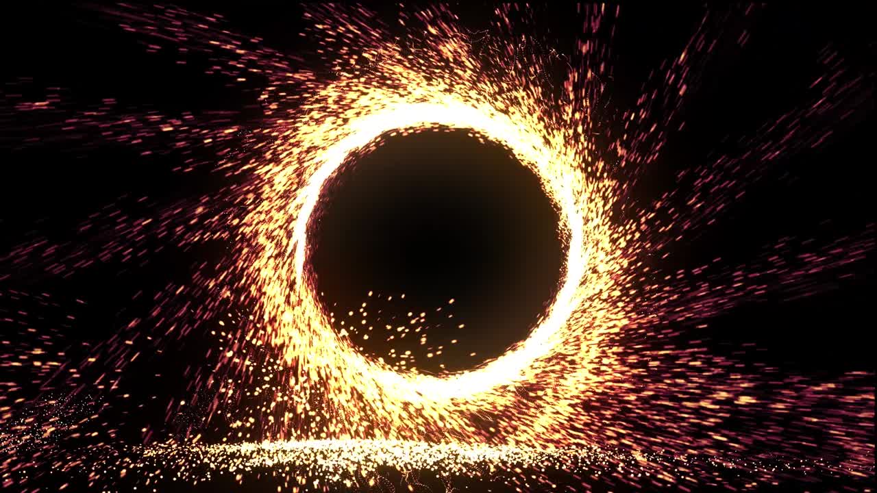 애니메이션은 끊임없이 회전하는 반이는 입자들에 관한 것입니다.