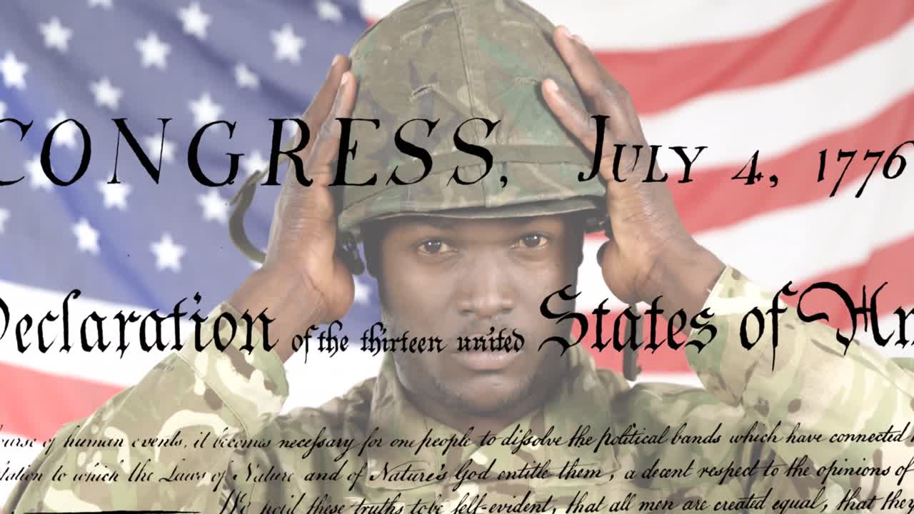 미국  ⁇ 발과 아프리카계 미국인 남성 군인에 대한 문서의 애니메이션