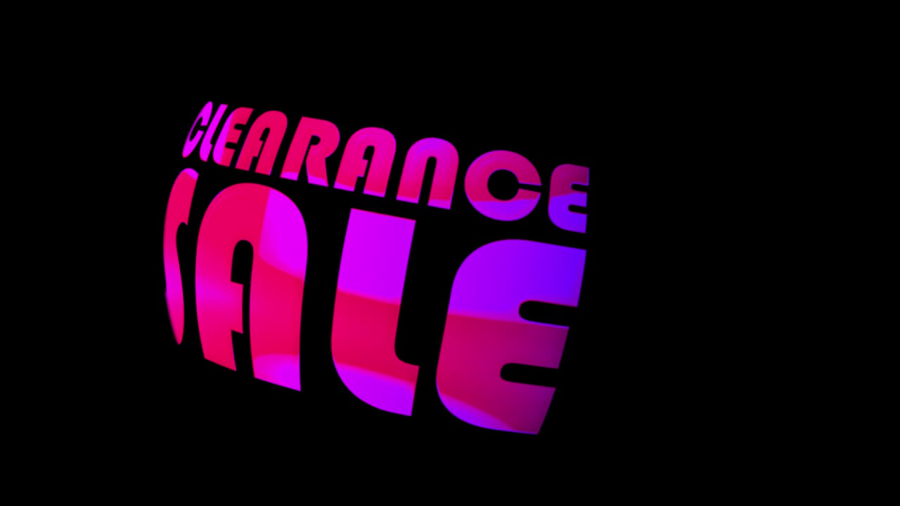 el elemento de efecto de animación giratorio de bucle de texto de venta de liquidación de oro 4k 3d. signo publicitario de venta de aclaración. ilustración de bucle sin costuras de renderización 3d venta y concepto de descuentos. animación publicitaria.