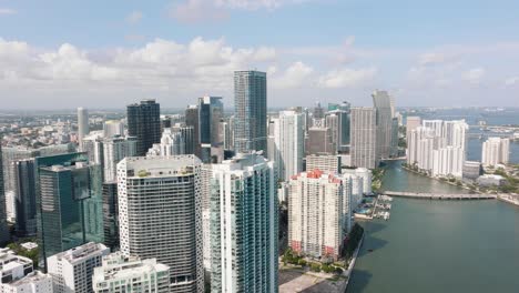 drone video of miami skyline during the day