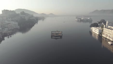 mystical mood of lake pichola and islands palaces, udaipur, india