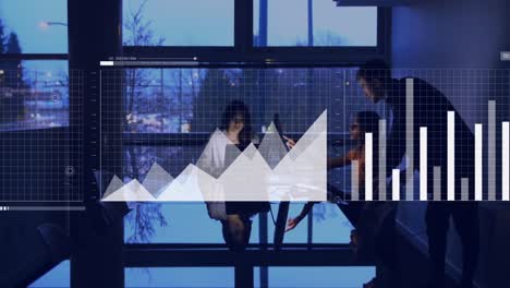 animación del gráfico sobre el grupo caucásico de personas de negocios