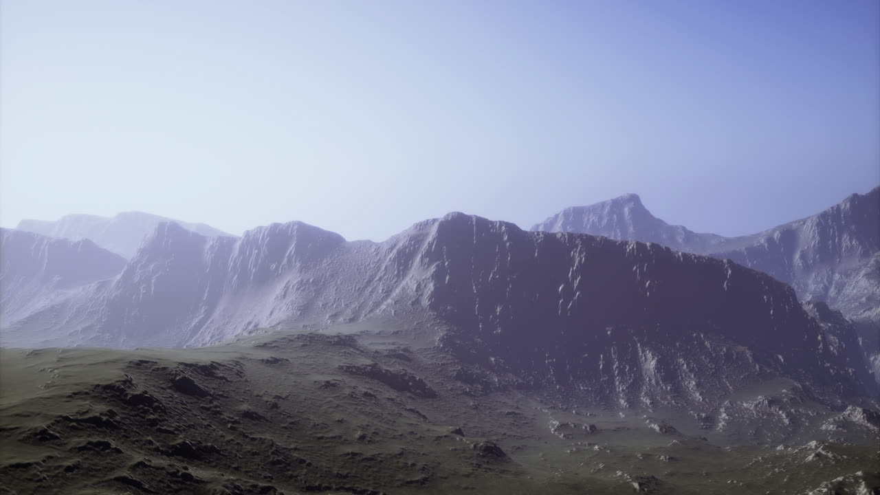 Majestic mountain landscape with rocky terrain under a clear sky
