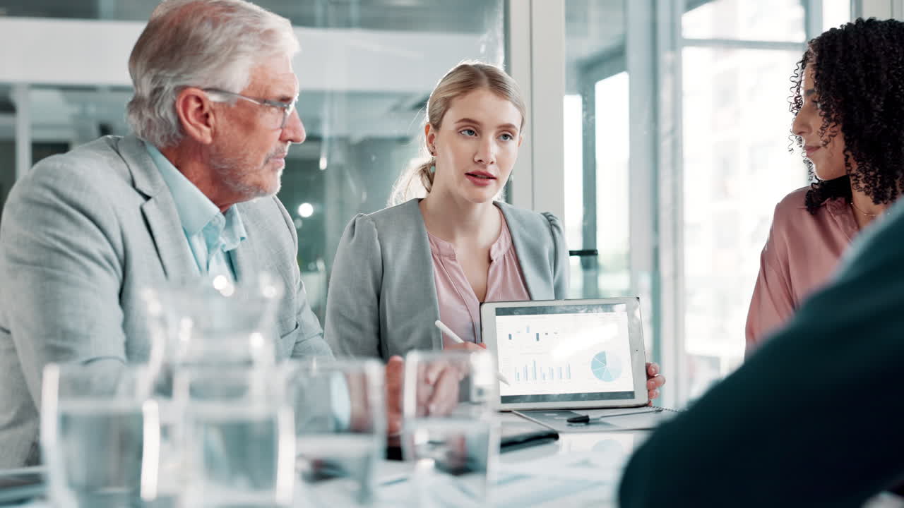 Business Meeting with Data Presentation
