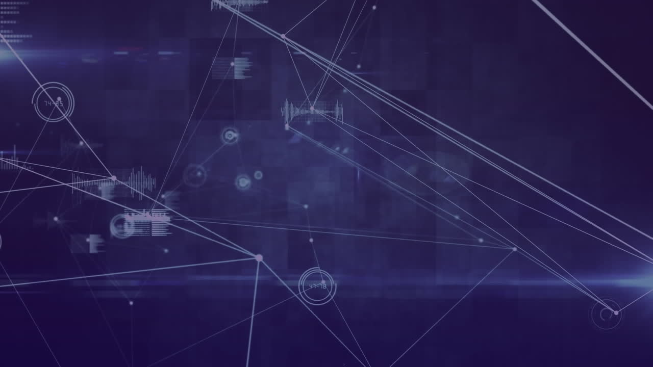 Communication networks and processing data on a dark blue background