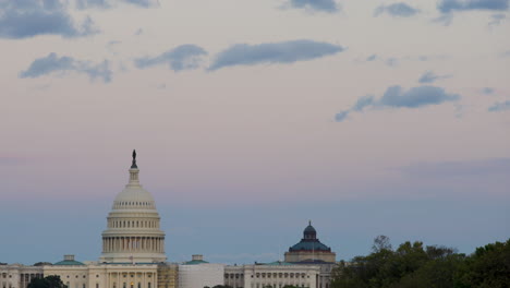 sunlight beginning to fade over us capitol building in washington dc