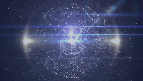 animación de la red de conexiones con globo sobre puntos de luz
