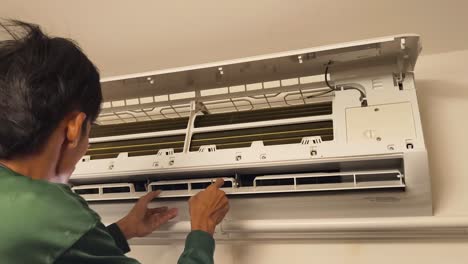 air conditioner repair or maintenance by a technician