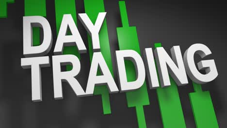 day trading title graphic 3d animation for stock market