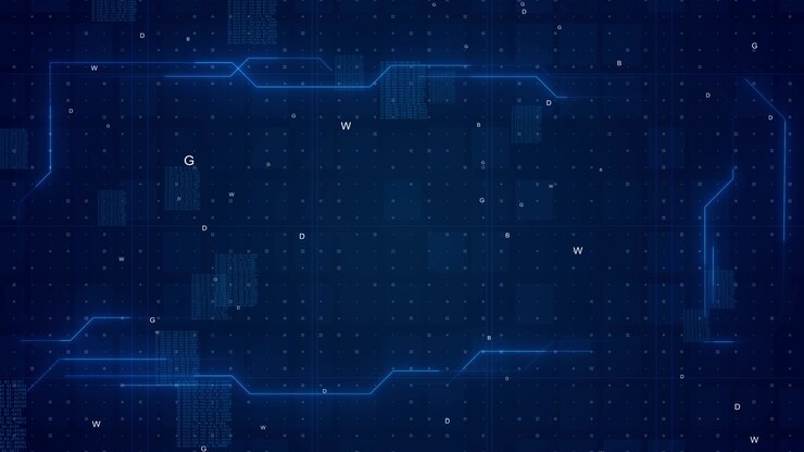 Sfondo di circuito stampato di tecnologia high-tech, ologrammi digitali, chip AI, elettronica, dati, tecnologia