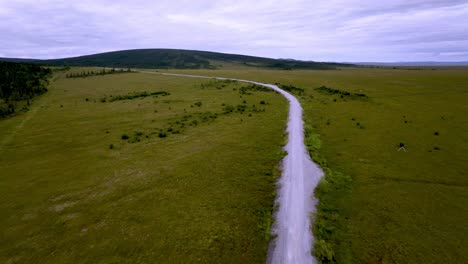 Aerial-long-road-leading-to-Koyuk-Alaska